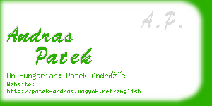 andras patek business card